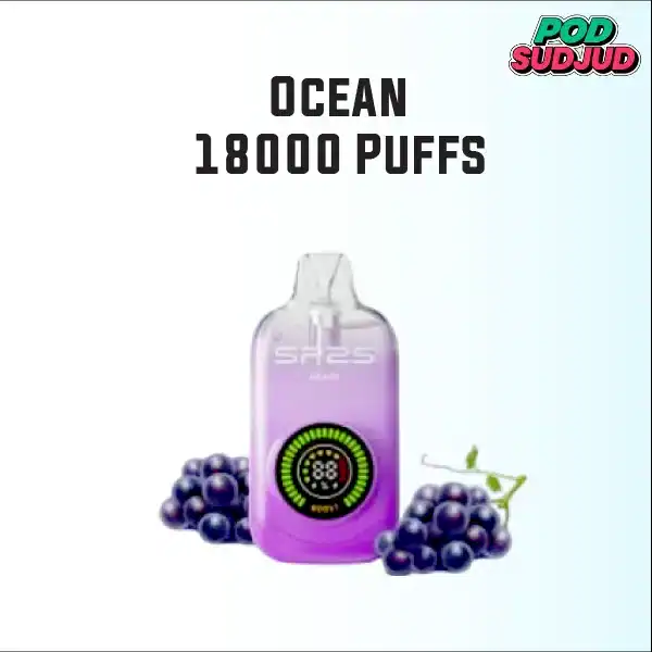 Ocean 18000 Puffs กลิ่นองุ่นหวานฉ่ำ กลิ่นชัดแบบองุ่นแท้ เต็มคำ