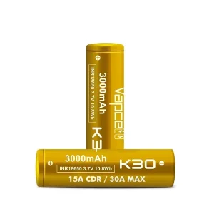 ถ่านชาร์จ Vapcell 18650 K30 ทอง 3000mAh 1 ก้อน