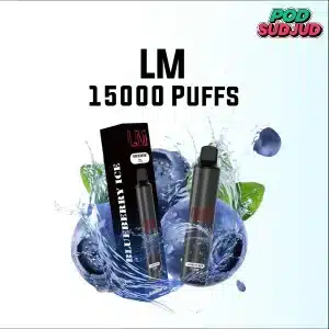 lm 15000 puffs กลิ่นบลูเบอร์รี่หอมเข้ม เย็นสดชื่น สายผลไม้เย็นต้องลอง
