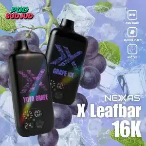 Nexas X Leafbar 16000 Puffs พอตใช้แล้วทิ้ง 16000 คำ กลิ่นชัด สูบนุ่มทุกคำ